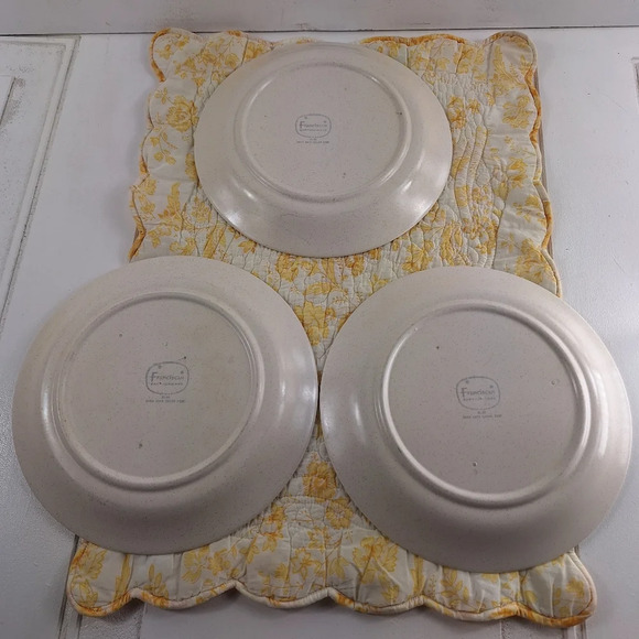 Vintage Franciscan Earthenware Hacienda (3) Lunch Plates 8 1/2” Yellow Flower - Picture 5 of 10